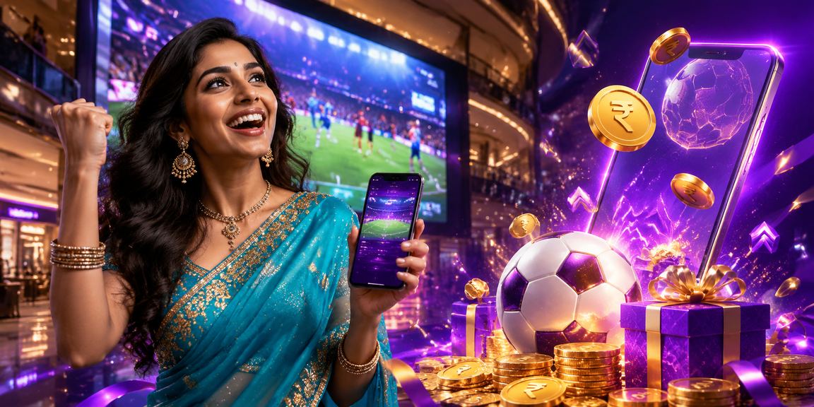 Fans watching football betting in traditional Indian attire
